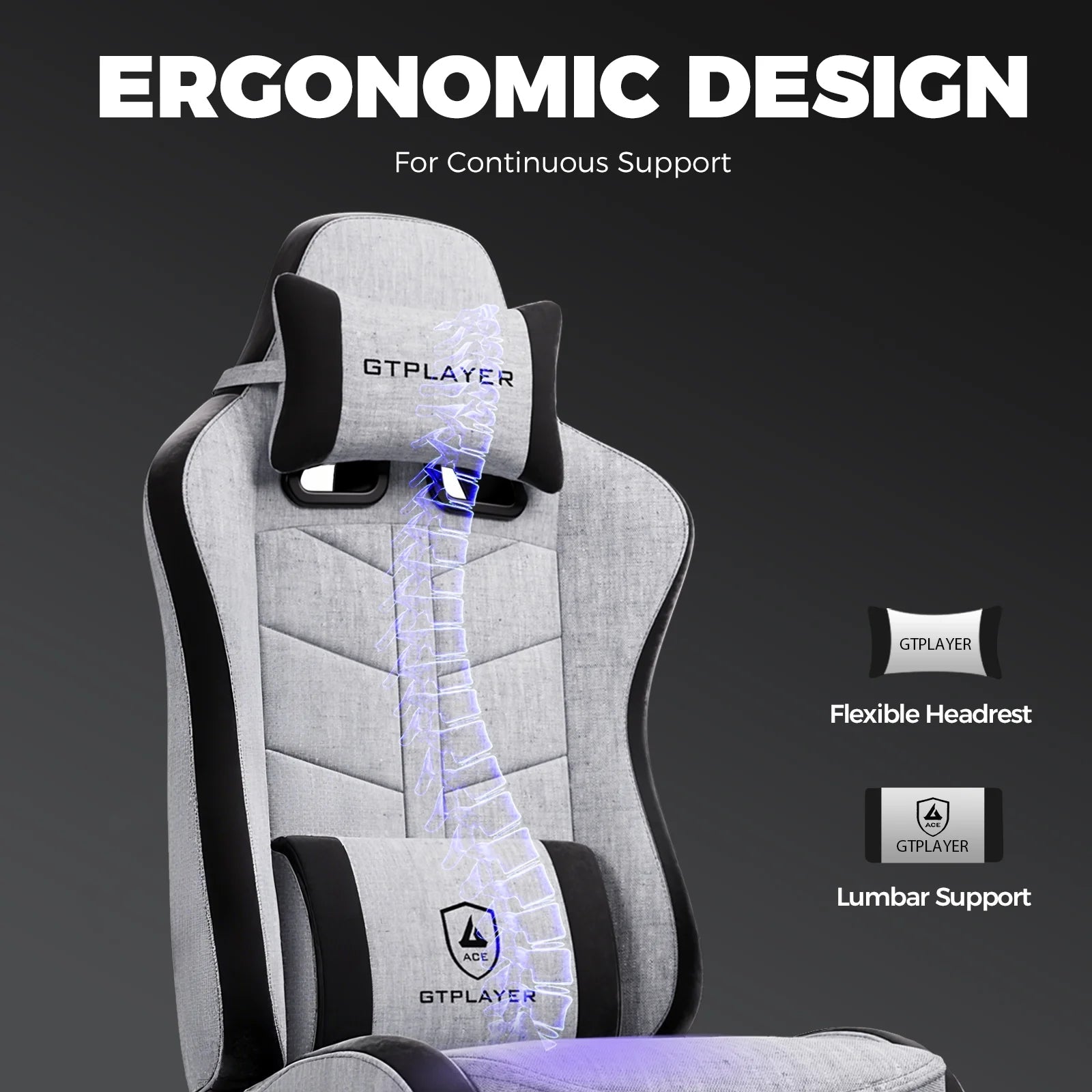 Gaming Chair with Footrest, Computer Gaming Chair for Adults and Kids, Height Adjustable Gamer Chair with 90 - 155° Recline & Removable Headrest Lumbar Support,Gray - Fix & GoGaming Chair with Footrest, Computer Gaming Chair for Adults and Kids, Height Adjustable Gamer Chair with 90 - 155° Recline & Removable Headrest Lumbar Support,Graystreamin & gamingFix & Go