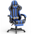 Gaming Chair with Footrest, High Back Game Gamer Chair for Adult, Ergonomic Office Chair with Massage Lumbar Pillow, Computer Chair Height Adjustable with Swivel, Blue - Fix & GoGaming Chair with Footrest, High Back Game Gamer Chair for Adult, Ergonomic Office Chair with Massage Lumbar Pillow, Computer Chair Height Adjustable with Swivel, BlueFix & Go