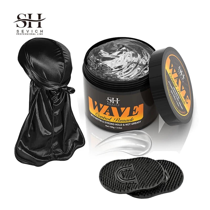 Gel ondulé 360 pour contrôle des frisottis, crème nourrissante à forte tenue pour cuir chevelu, pommade naturelle Anti-perte de cheveux en argile pour hommes noirs africains - FATAONGel ondulé 360 pour contrôle des frisottis, crème nourrissante à forte tenue pour cuir chevelu, pommade naturelle Anti-perte de cheveux en argile pour hommes noirs africainsBeauté HommeFATAON