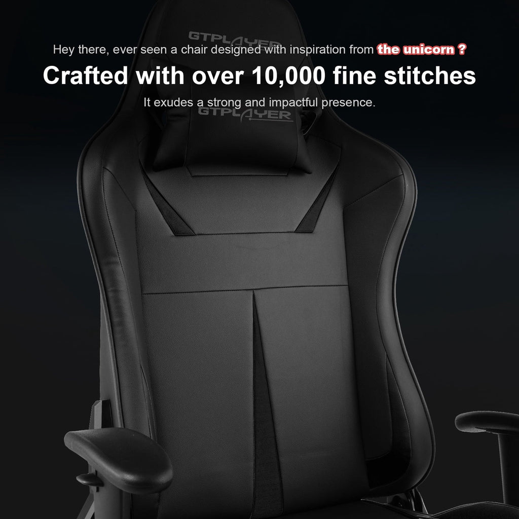 GTRACING Music Gaming Chair with Footrest Ergonomic Reclining PU Leather Office Chair, Black - Fix & GoGTRACING Music Gaming Chair with Footrest Ergonomic Reclining PU Leather Office Chair, BlackFix & Go