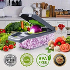 Hachoir à Légumes Multifonctionnel avec Poignée, Râpe Alimentaire, Trancheur, D479, Coupe 14/16 en 1, Articles de Cuisine - FATAONHachoir à Légumes Multifonctionnel avec Poignée, Râpe Alimentaire, Trancheur, D479, Coupe 14/16 en 1, Articles de CuisineSolutions MaisonFATAON