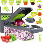 Hachoir à Légumes Multifonctionnel avec Poignée, Râpe Alimentaire, Trancheur, D479, Coupe 14/16 en 1, Articles de Cuisine - FATAONHachoir à Légumes Multifonctionnel avec Poignée, Râpe Alimentaire, Trancheur, D479, Coupe 14/16 en 1, Articles de CuisineSolutions MaisonFATAON
