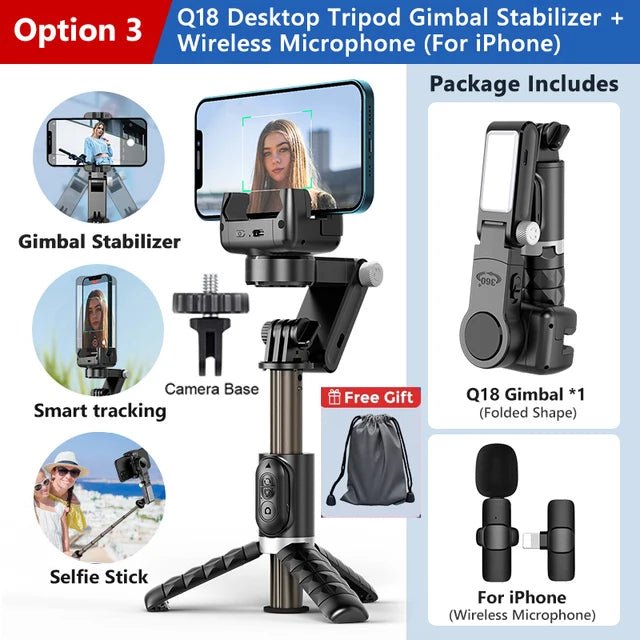 Handheld Gimbal Stabilizer Selfie Stick Tripod For iPhone Android Cell Phone Mobile Smartphone Camera Hand Portable Cellphone - Fix & GoHandheld Gimbal Stabilizer Selfie Stick Tripod For iPhone Android Cell Phone Mobile Smartphone Camera Hand Portable CellphoneVidéo & PhotoFix & Go
