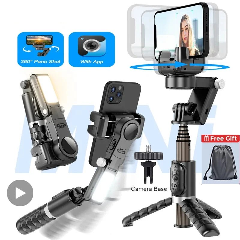 Handheld Gimbal Stabilizer Selfie Stick Tripod For iPhone Android Cell Phone Mobile Smartphone Camera Hand Portable Cellphone - Fix & GoHandheld Gimbal Stabilizer Selfie Stick Tripod For iPhone Android Cell Phone Mobile Smartphone Camera Hand Portable CellphoneVidéo & PhotoFix & Go