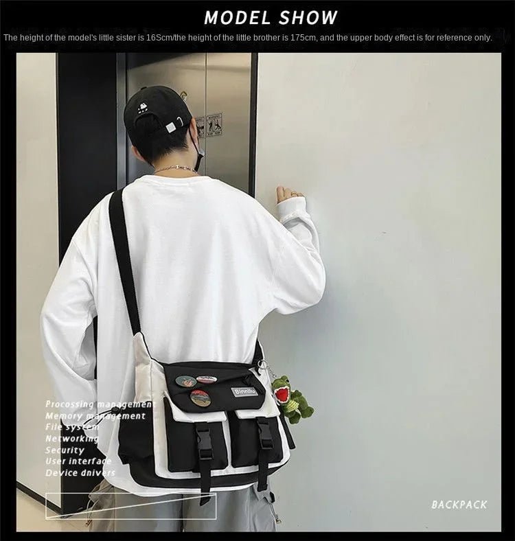 Harajuku Men Nylon Crossbody Bags for Women Messenger Bag Girls School Book Bags Youth Canvas Handbags Shoulder Bag Sac Bolsas - FATAONHarajuku Men Nylon Crossbody Bags for Women Messenger Bag Girls School Book Bags Youth Canvas Handbags Shoulder Bag Sac BolsasMode FemmeFATAON