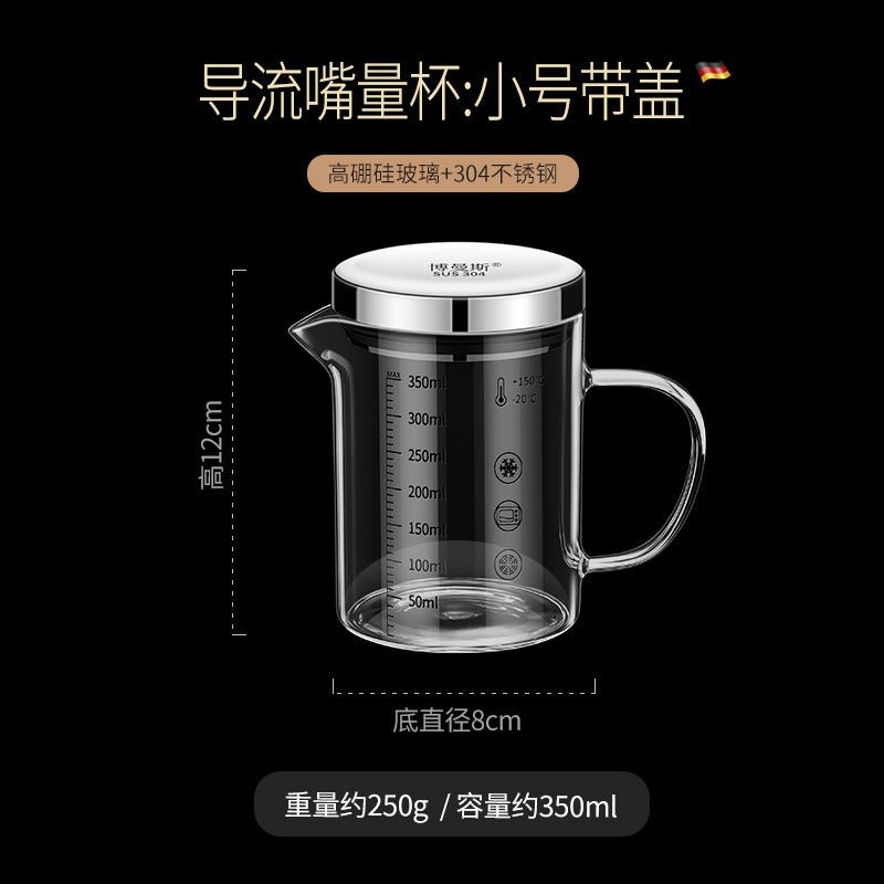 High Borosilicate Glass Scale Milk Cup Household High Temperature Resistant Water Cup with Lid Microwave Soybean Milk Cup Breakfast Cup - FATAONHigh Borosilicate Glass Scale Milk Cup Household High Temperature Resistant Water Cup with Lid Microwave Soybean Milk Cup Breakfast CupSolutions MaisonFATAON