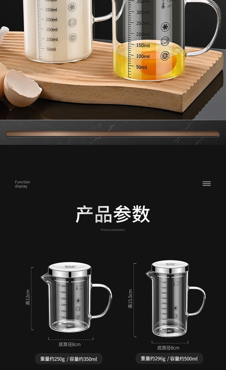 High Borosilicate Glass Scale Milk Cup Household High Temperature Resistant Water Cup with Lid Microwave Soybean Milk Cup Breakfast Cup - FATAONHigh Borosilicate Glass Scale Milk Cup Household High Temperature Resistant Water Cup with Lid Microwave Soybean Milk Cup Breakfast CupSolutions MaisonFATAON