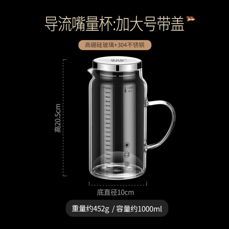 High Borosilicate Glass Scale Milk Cup Household High Temperature Resistant Water Cup with Lid Microwave Soybean Milk Cup Breakfast Cup - FATAONHigh Borosilicate Glass Scale Milk Cup Household High Temperature Resistant Water Cup with Lid Microwave Soybean Milk Cup Breakfast CupSolutions MaisonFATAON