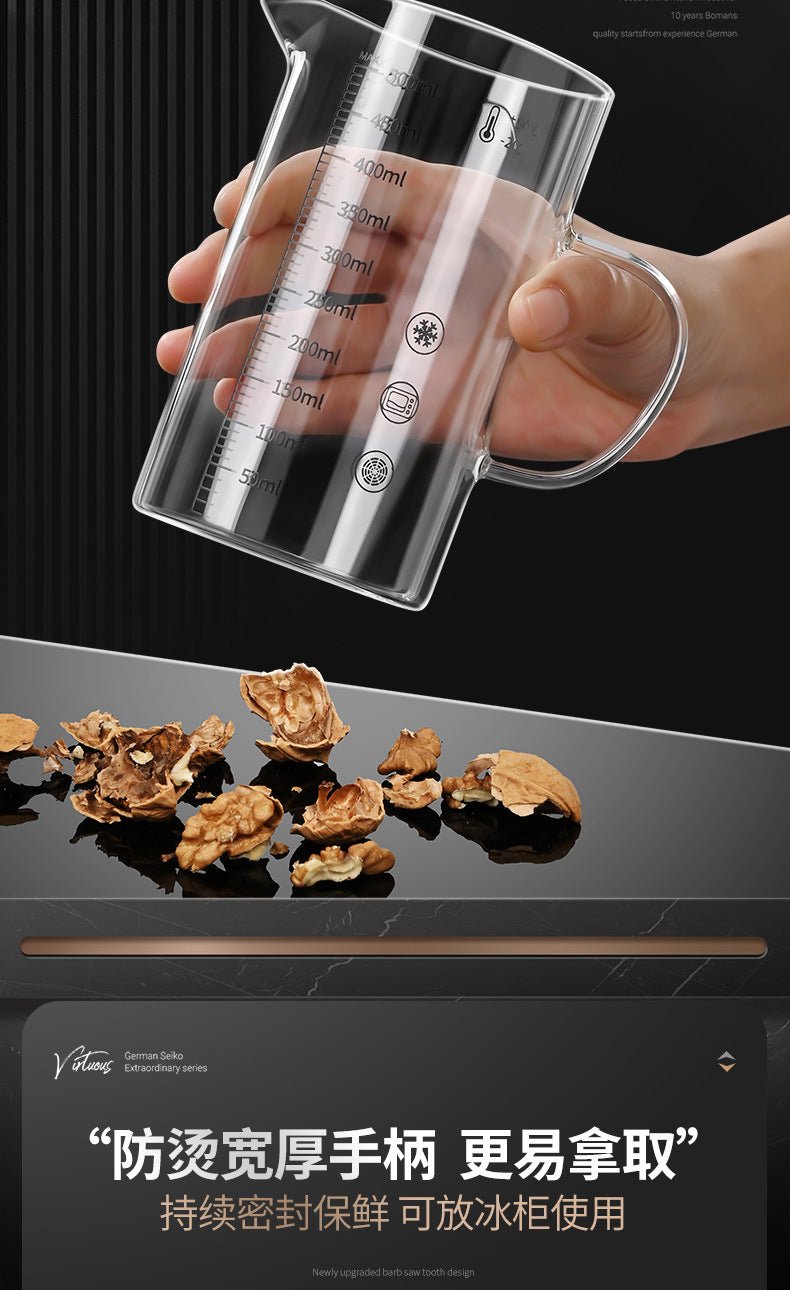 High Borosilicate Glass Scale Milk Cup Household High Temperature Resistant Water Cup with Lid Microwave Soybean Milk Cup Breakfast Cup - FATAONHigh Borosilicate Glass Scale Milk Cup Household High Temperature Resistant Water Cup with Lid Microwave Soybean Milk Cup Breakfast CupSolutions MaisonFATAON