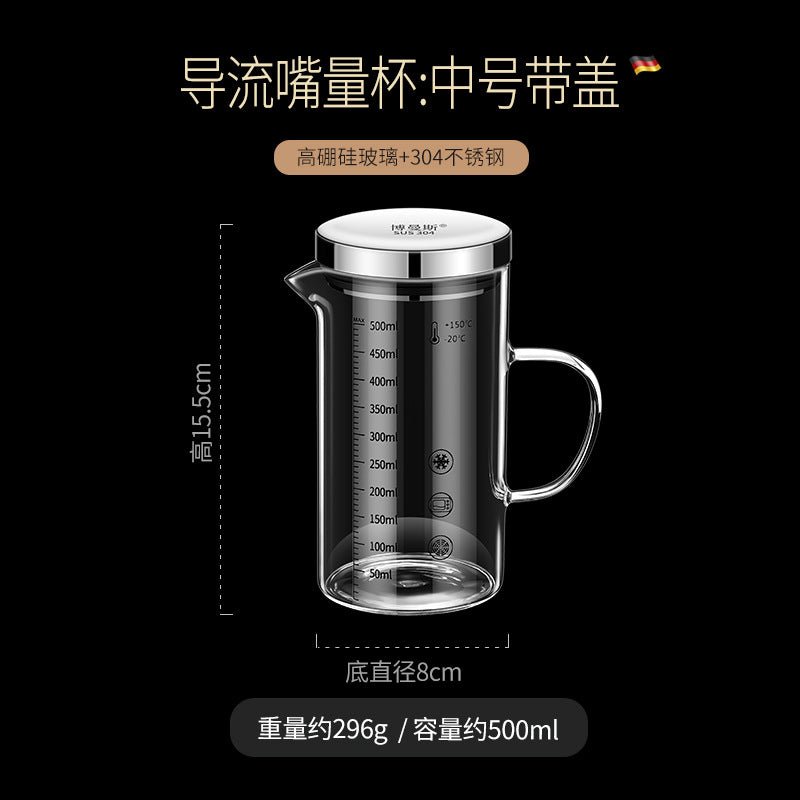 High Borosilicate Glass Scale Milk Cup Household High Temperature Resistant Water Cup with Lid Microwave Soybean Milk Cup Breakfast Cup - FATAONHigh Borosilicate Glass Scale Milk Cup Household High Temperature Resistant Water Cup with Lid Microwave Soybean Milk Cup Breakfast CupSolutions MaisonFATAON