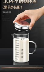 High Borosilicate Glass Scale Milk Cup Household High Temperature Resistant Water Cup with Lid Microwave Soybean Milk Cup Breakfast Cup - FATAONHigh Borosilicate Glass Scale Milk Cup Household High Temperature Resistant Water Cup with Lid Microwave Soybean Milk Cup Breakfast CupSolutions MaisonFATAON