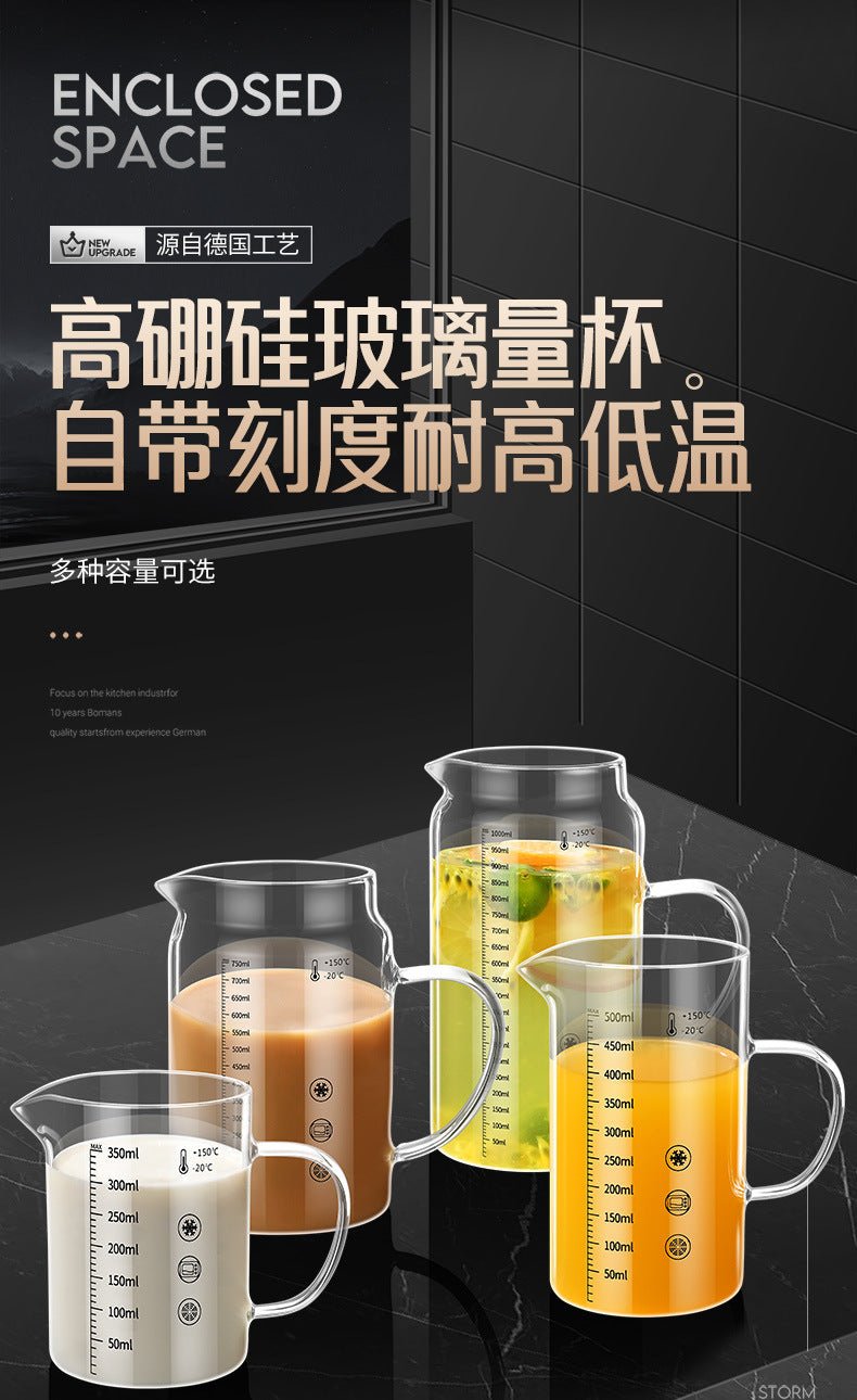 High Borosilicate Glass Scale Milk Cup Household High Temperature Resistant Water Cup with Lid Microwave Soybean Milk Cup Breakfast Cup - FATAONHigh Borosilicate Glass Scale Milk Cup Household High Temperature Resistant Water Cup with Lid Microwave Soybean Milk Cup Breakfast CupSolutions MaisonFATAON