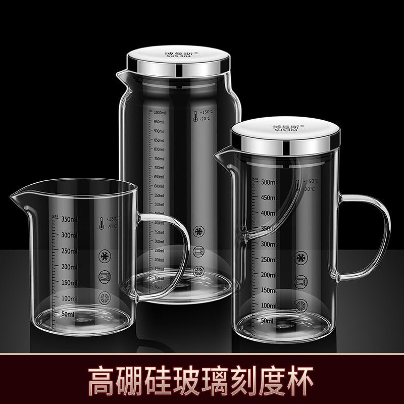 High Borosilicate Glass Scale Milk Cup Household High Temperature Resistant Water Cup with Lid Microwave Soybean Milk Cup Breakfast Cup - FATAONHigh Borosilicate Glass Scale Milk Cup Household High Temperature Resistant Water Cup with Lid Microwave Soybean Milk Cup Breakfast CupSolutions MaisonFATAON