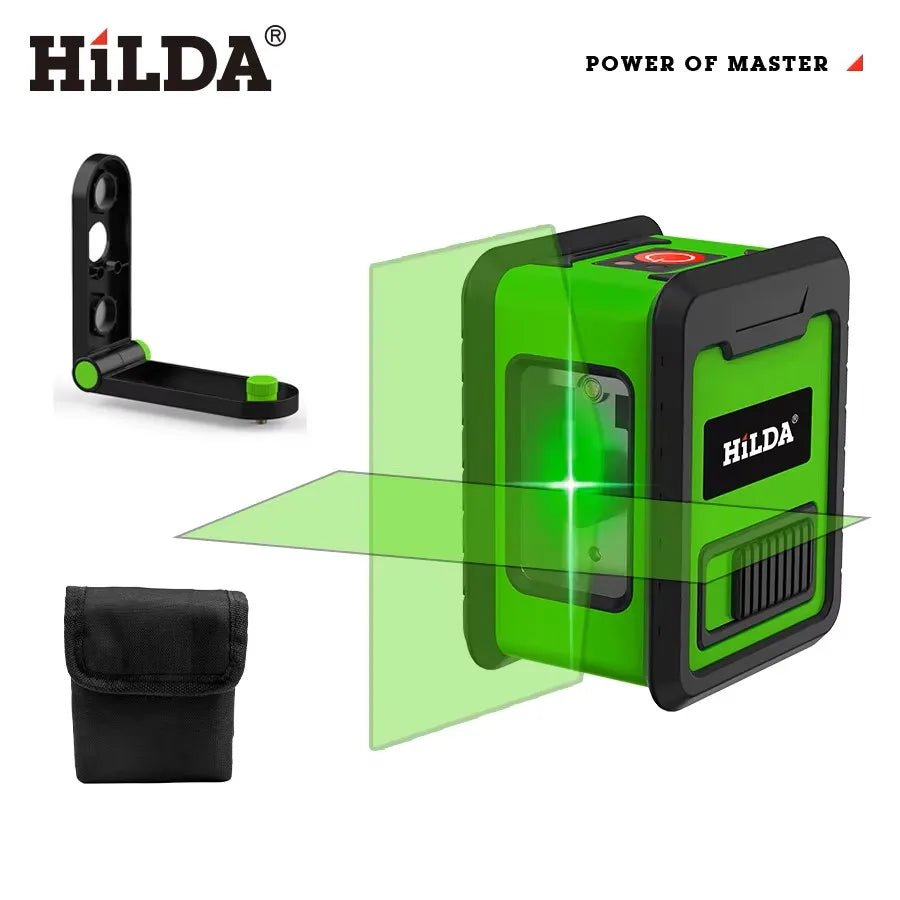 HILDA Laser Level Meter 2 - Lines Cross Green Level Laser Horizontal & Vertical Nivel Laser Self - Leveling - Fix & GoHILDA Laser Level Meter 2 - Lines Cross Green Level Laser Horizontal & Vertical Nivel Laser Self - LevelingOutils & MesureFix & Go