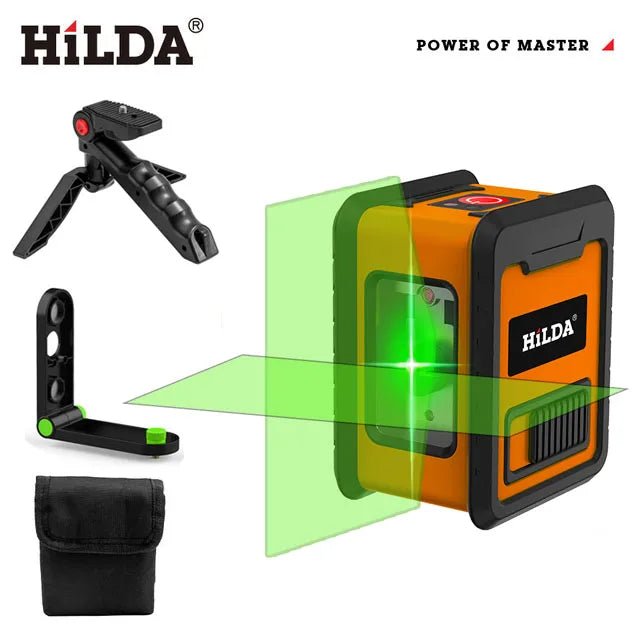 HILDA Laser Level Meter 2 - Lines Cross Green Level Laser Horizontal & Vertical Nivel Laser Self - Leveling - Fix & GoHILDA Laser Level Meter 2 - Lines Cross Green Level Laser Horizontal & Vertical Nivel Laser Self - LevelingOutils & MesureFix & Go