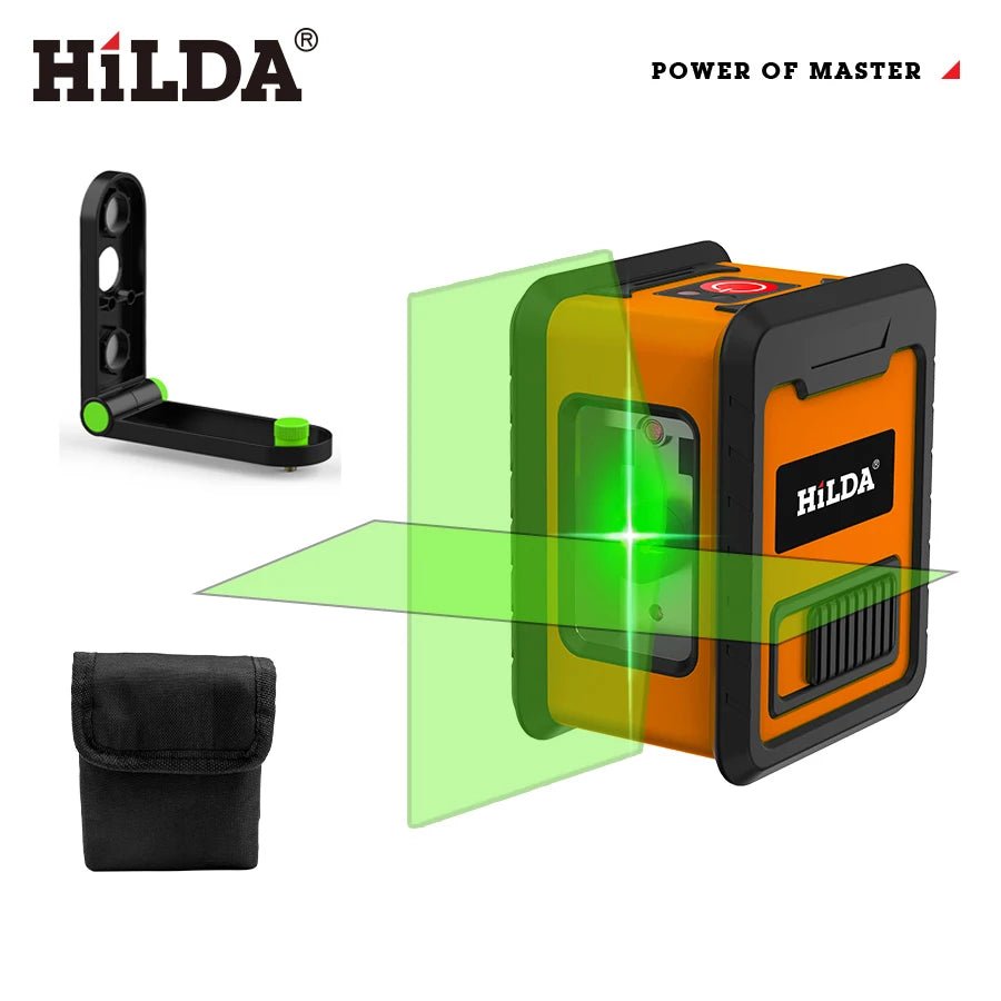 HILDA Laser Level Meter 2 - Lines Cross Green Level Laser Horizontal & Vertical Nivel Laser Self - Leveling - Fix & GoHILDA Laser Level Meter 2 - Lines Cross Green Level Laser Horizontal & Vertical Nivel Laser Self - LevelingOutils & MesureFix & Go