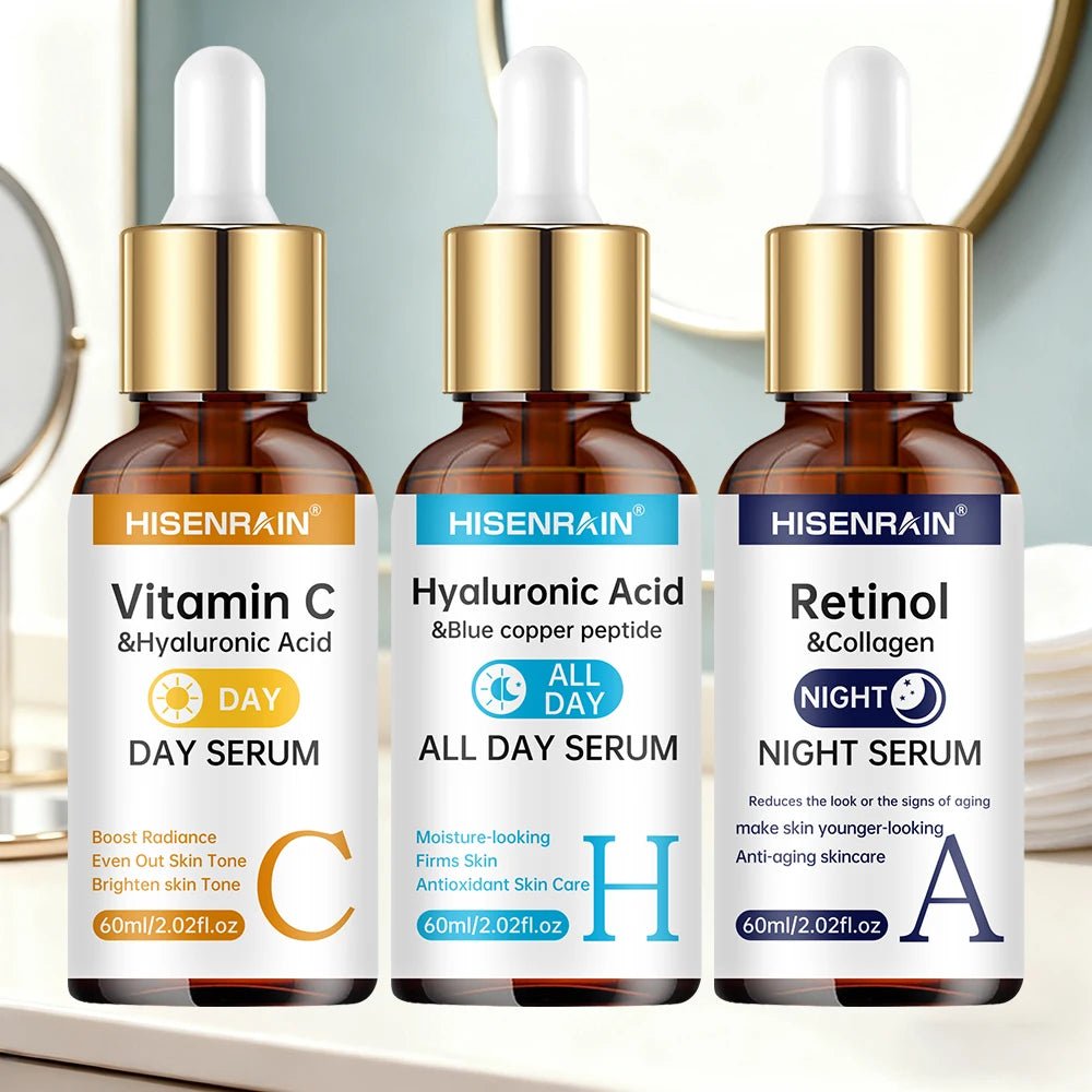 HISENRAIN Sérum Vitamine C + Rétinol + Acide Hyaluronique Duo | Combo éclaircissant et hydratation anti-âge | Pour tout type de peau. - FATAONHISENRAIN Sérum Vitamine C + Rétinol + Acide Hyaluronique Duo | Combo éclaircissant et hydratation anti-âge | Pour tout type de peau.Beauty & CosmétiquesFATAON