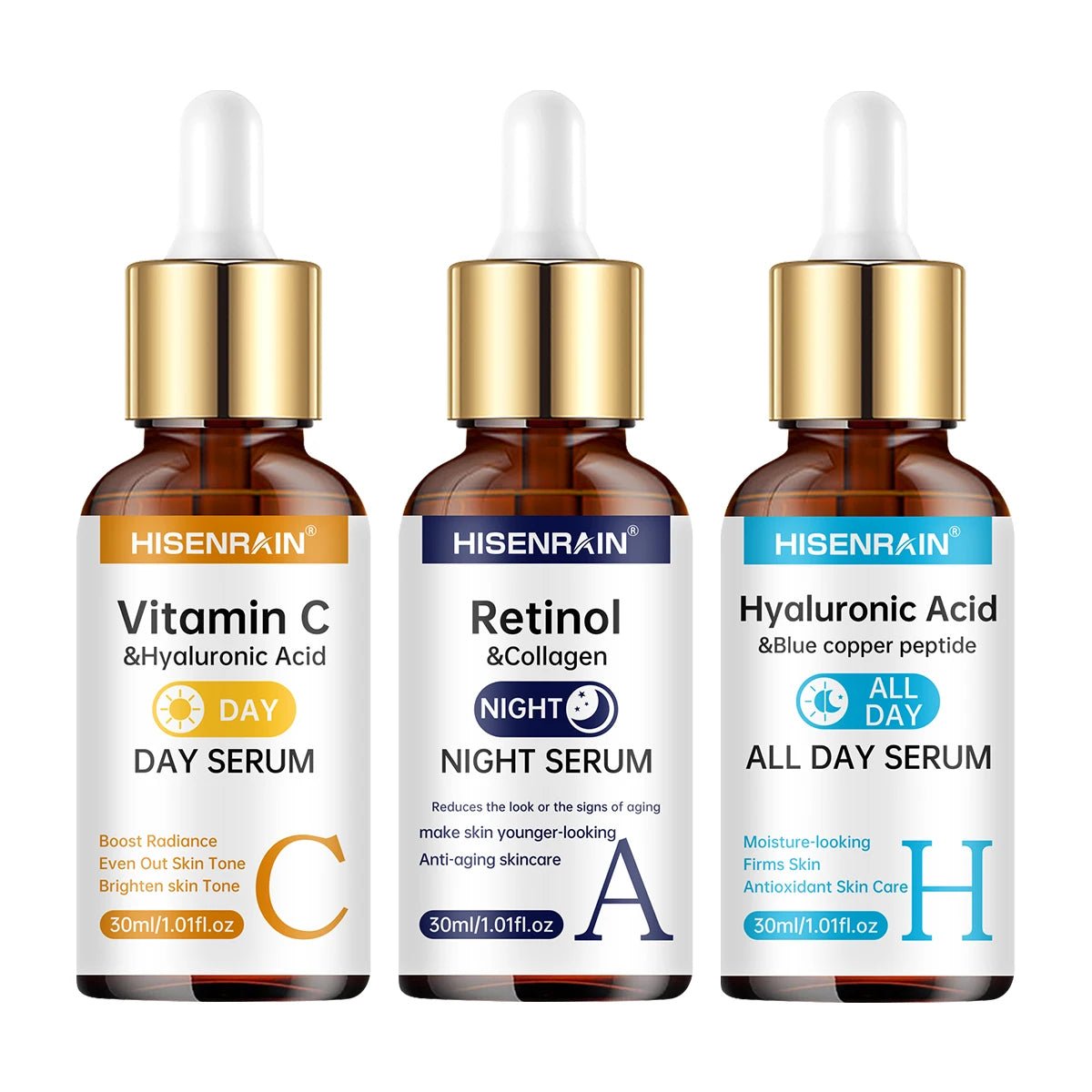 HISENRAIN Sérum Vitamine C + Rétinol + Acide Hyaluronique Duo | Combo éclaircissant et hydratation anti-âge | Pour tout type de peau. - FATAONHISENRAIN Sérum Vitamine C + Rétinol + Acide Hyaluronique Duo | Combo éclaircissant et hydratation anti-âge | Pour tout type de peau.Beauty & CosmétiquesFATAON