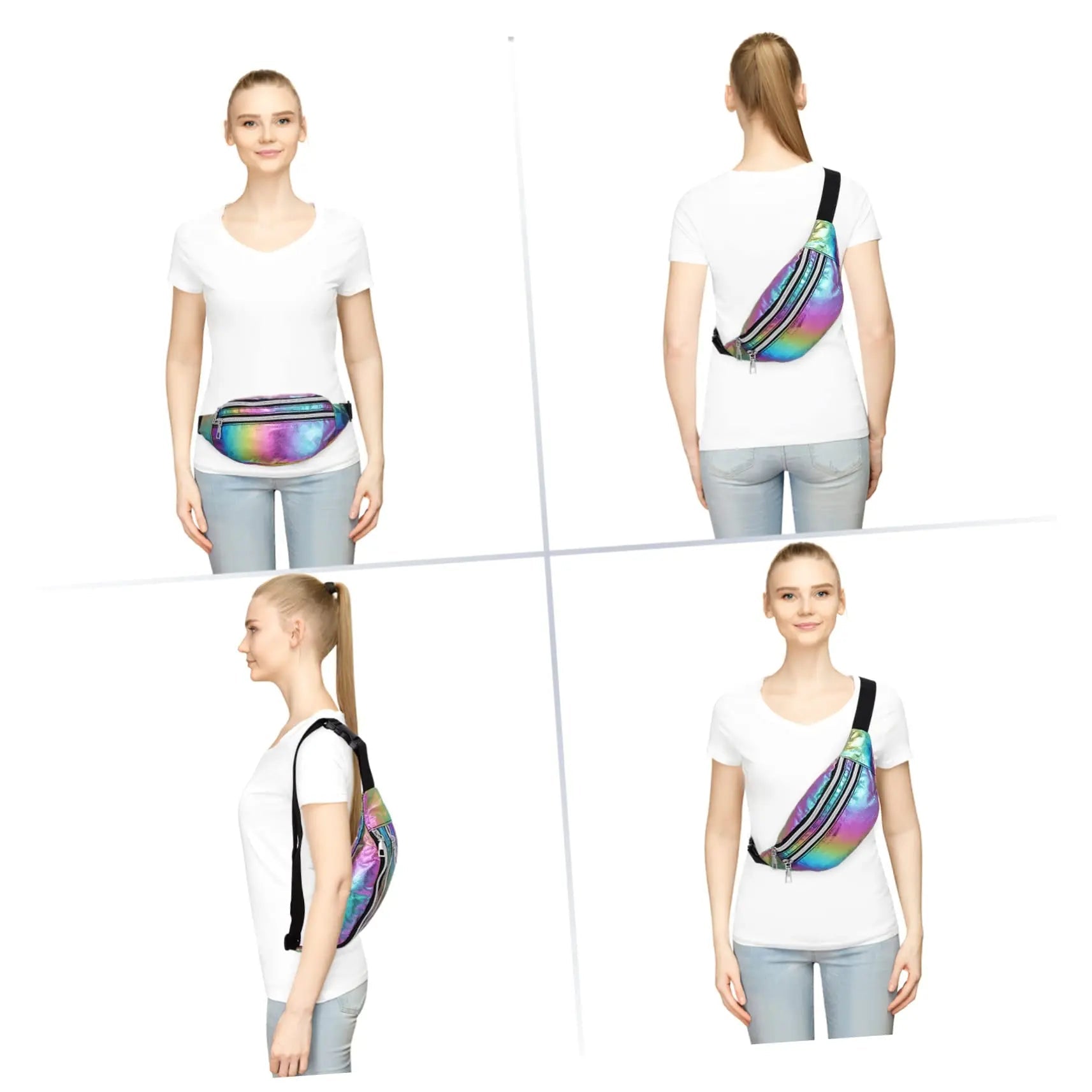 Holographic Fanny Pack Hologram Waist Bag Laser Beach Travel Banana Hip Bum Zip Waist Bags Women Belt Bag For Girls - FATAONHolographic Fanny Pack Hologram Waist Bag Laser Beach Travel Banana Hip Bum Zip Waist Bags Women Belt Bag For GirlsMode FemmeFATAON