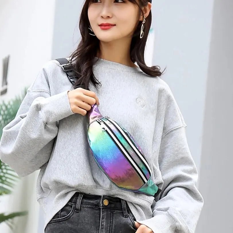 Holographic Fanny Pack Hologram Waist Bag Laser Beach Travel Banana Hip Bum Zip Waist Bags Women Belt Bag For Girls - FATAONHolographic Fanny Pack Hologram Waist Bag Laser Beach Travel Banana Hip Bum Zip Waist Bags Women Belt Bag For GirlsMode FemmeFATAON