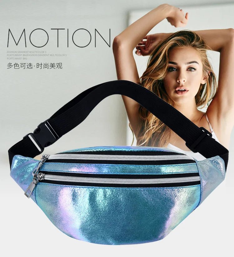 Holographic Fanny Pack Hologram Waist Bag Laser Beach Travel Banana Hip Bum Zip Waist Bags Women Belt Bag For Girls - FATAONHolographic Fanny Pack Hologram Waist Bag Laser Beach Travel Banana Hip Bum Zip Waist Bags Women Belt Bag For GirlsMode FemmeFATAON