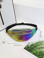 Holographic Fanny Pack Hologram Waist Bag Laser Beach Travel Banana Hip Bum Zip Waist Bags Women Belt Bag For Girls - FATAONHolographic Fanny Pack Hologram Waist Bag Laser Beach Travel Banana Hip Bum Zip Waist Bags Women Belt Bag For GirlsMode FemmeFATAON