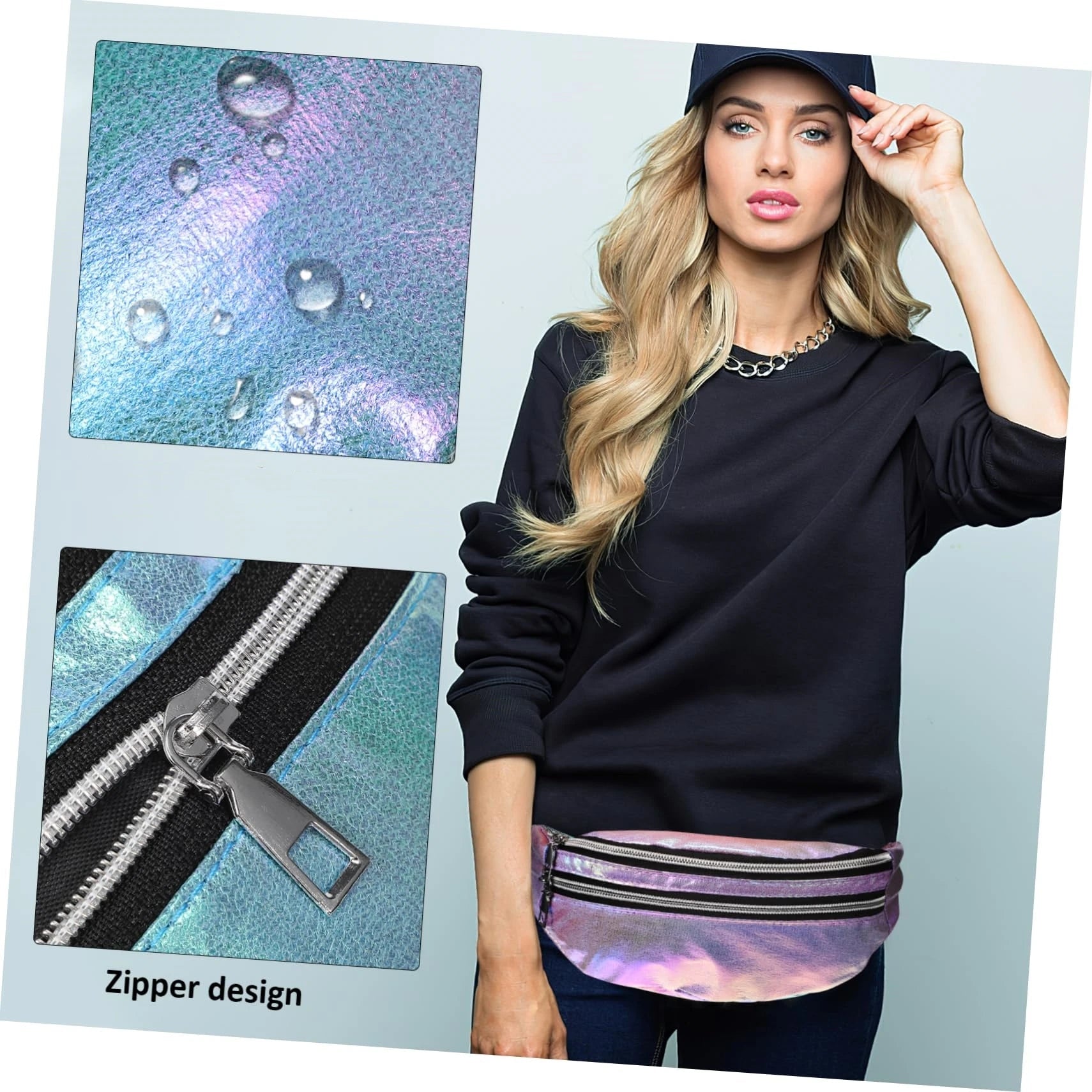 Holographic Fanny Pack Hologram Waist Bag Laser Beach Travel Banana Hip Bum Zip Waist Bags Women Belt Bag For Girls - FATAONHolographic Fanny Pack Hologram Waist Bag Laser Beach Travel Banana Hip Bum Zip Waist Bags Women Belt Bag For GirlsMode FemmeFATAON