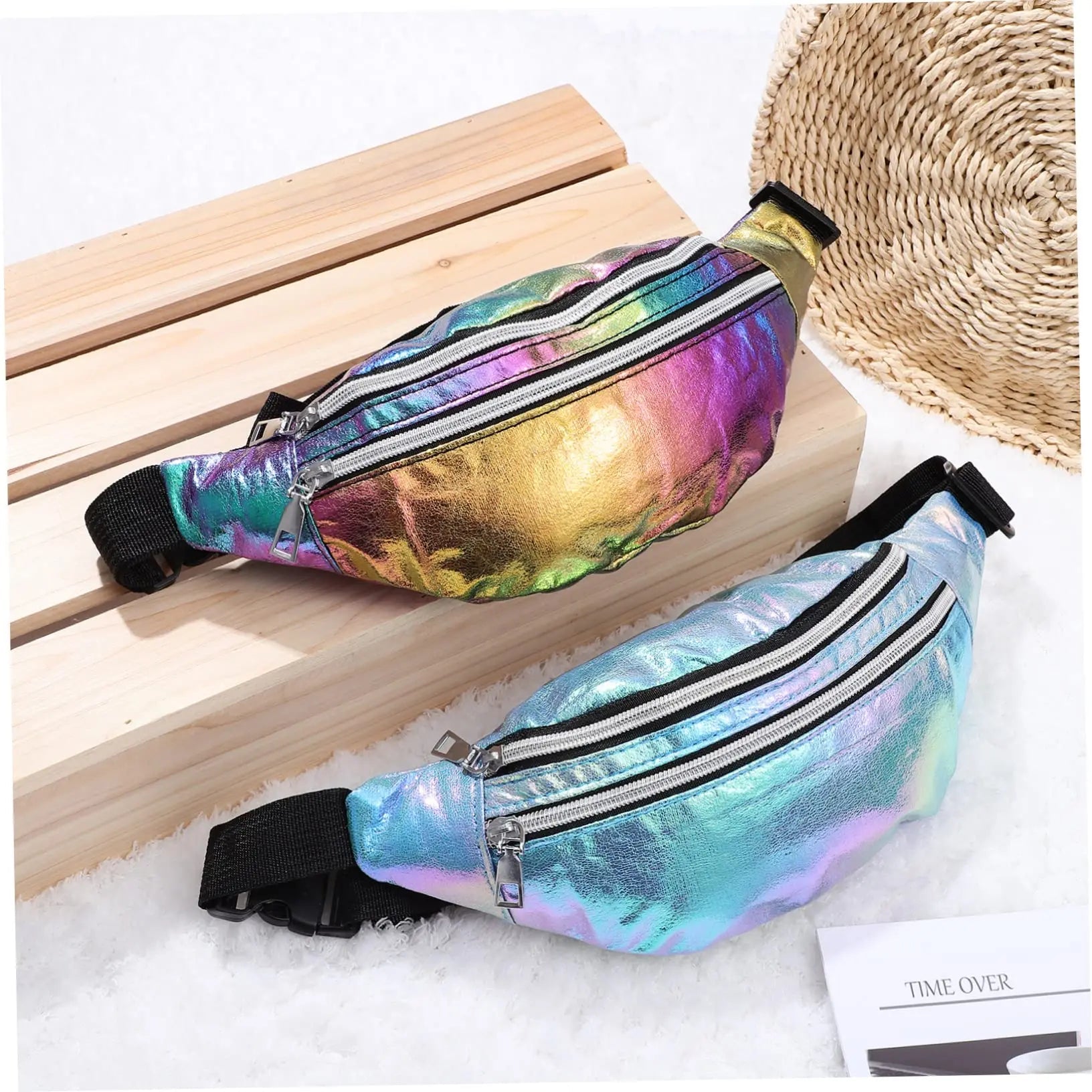 Holographic Fanny Pack Hologram Waist Bag Laser Beach Travel Banana Hip Bum Zip Waist Bags Women Belt Bag For Girls - FATAONHolographic Fanny Pack Hologram Waist Bag Laser Beach Travel Banana Hip Bum Zip Waist Bags Women Belt Bag For GirlsMode FemmeFATAON