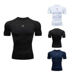 Hommes course Compression T-shirt à manches courtes Sport t-shirts Gym Fitness Sportshirts mâle Jogging survêtement Homme athlétique chemise hauts - FATAONHommes course Compression T-shirt à manches courtes Sport t-shirts Gym Fitness Sportshirts mâle Jogging survêtement Homme athlétique chemise hautsMode HommeFATAON