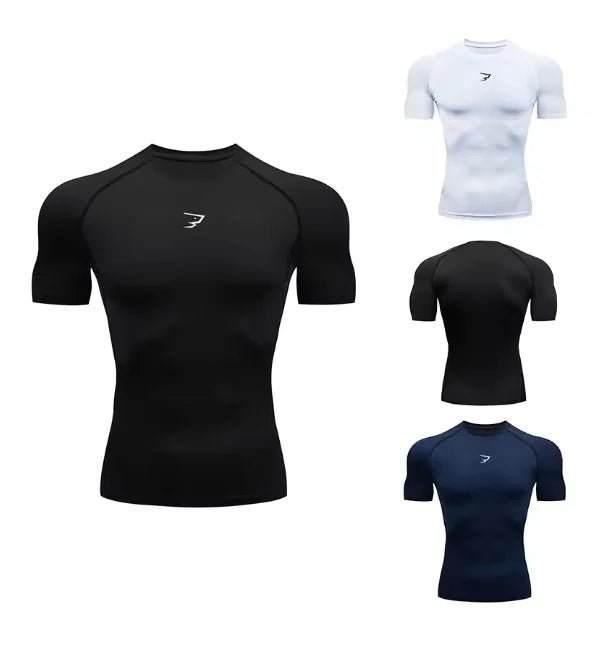Hommes course Compression T-shirt à manches courtes Sport t-shirts Gym Fitness Sportshirts mâle Jogging survêtement Homme athlétique chemise hauts - FATAONHommes course Compression T-shirt à manches courtes Sport t-shirts Gym Fitness Sportshirts mâle Jogging survêtement Homme athlétique chemise hautsMode HommeFATAON