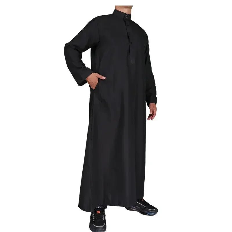 Hommes décontracté caftan ample musulman Thobe Jubba Dishdasha Thawb Robe islamique Abaya arabe couleur unie Robe - FATAONHommes décontracté caftan ample musulman Thobe Jubba Dishdasha Thawb Robe islamique Abaya arabe couleur unie RobeMode HommeFATAON
