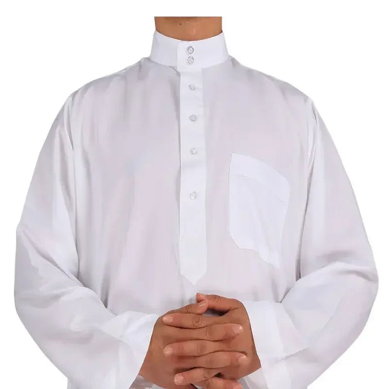 Hommes décontracté caftan ample musulman Thobe Jubba Dishdasha Thawb Robe islamique Abaya arabe couleur unie Robe - FATAONHommes décontracté caftan ample musulman Thobe Jubba Dishdasha Thawb Robe islamique Abaya arabe couleur unie RobeMode HommeFATAON