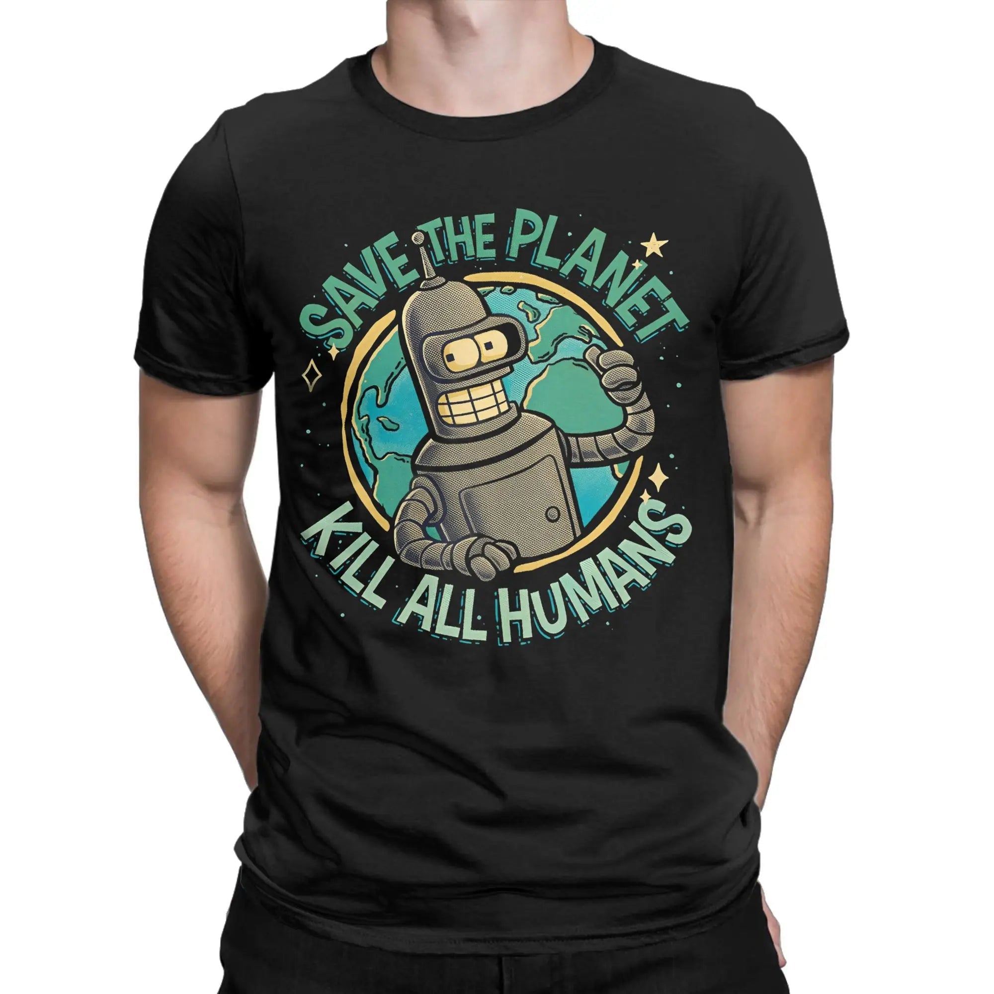 Hommes femmes Futuramas sauver thr planète t-shirt pur coton vêtements amusant à manches courtes col rond T-Shirts idée cadeau T-Shirts - FATAONHommes femmes Futuramas sauver thr planète t-shirt pur coton vêtements amusant à manches courtes col rond T-Shirts idée cadeau T-ShirtsMode HommeFATAON