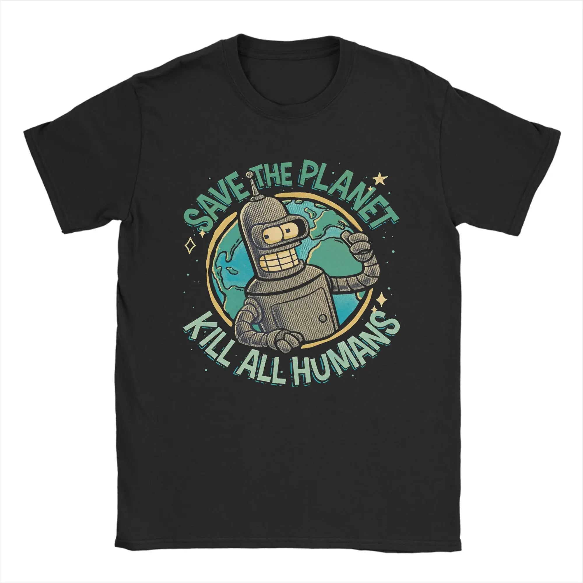 Hommes femmes Futuramas sauver thr planète t-shirt pur coton vêtements amusant à manches courtes col rond T-Shirts idée cadeau T-Shirts - FATAONHommes femmes Futuramas sauver thr planète t-shirt pur coton vêtements amusant à manches courtes col rond T-Shirts idée cadeau T-ShirtsMode HommeFATAON
