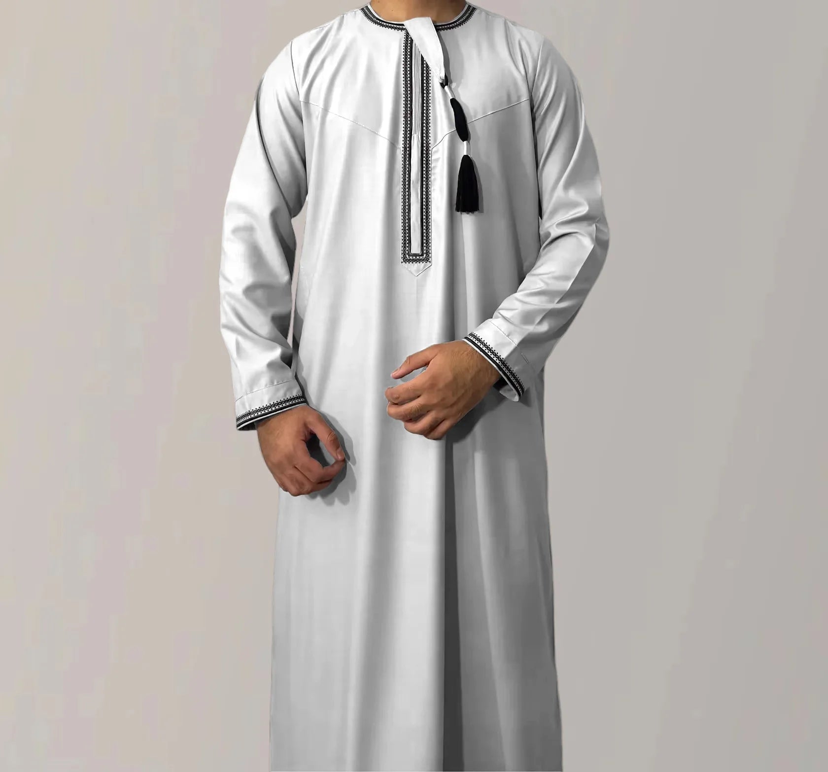 Hommes musulmans à manches longues Robe pull Aman Abaya Jubba Thobe pour hommes saoudien arabe caftan Islam vêtements Rayer Robe Afghan mâle - FATAONHommes musulmans à manches longues Robe pull Aman Abaya Jubba Thobe pour hommes saoudien arabe caftan Islam vêtements Rayer Robe Afghan mâleMode HommeFATAON