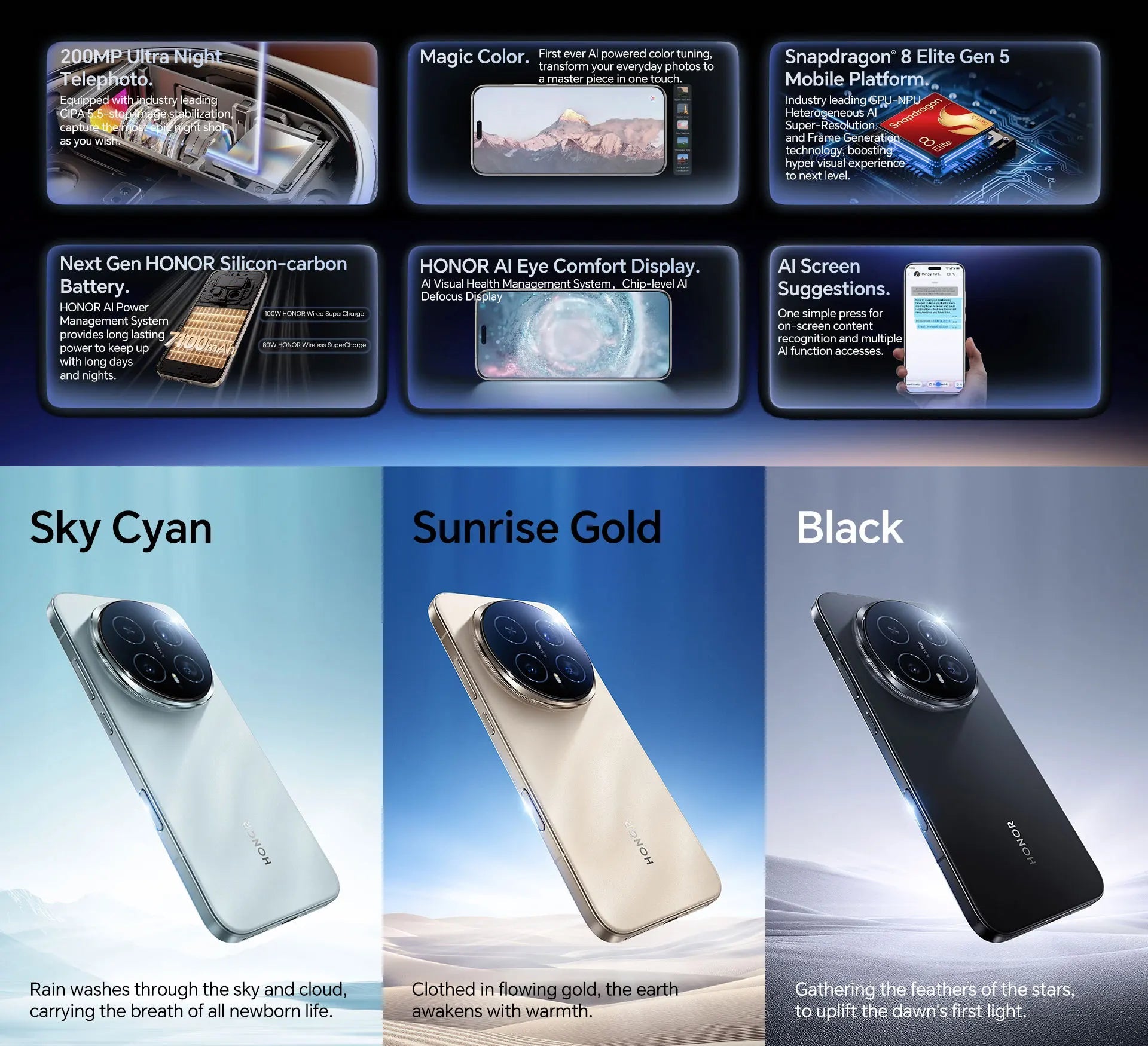 HONOR Magic8 Pro Version Globale Snapdragon 8 Elite Gen 5 Écran OLED 6,71 pouces Batterie 7100 mAh Prise en charge SuperCharge 100W eSIM NFC - FATAONHONOR Magic8 Pro Version Globale Snapdragon 8 Elite Gen 5 Écran OLED 6,71 pouces Batterie 7100 mAh Prise en charge SuperCharge 100W eSIM NFCProductivité & OrganisationFATAON