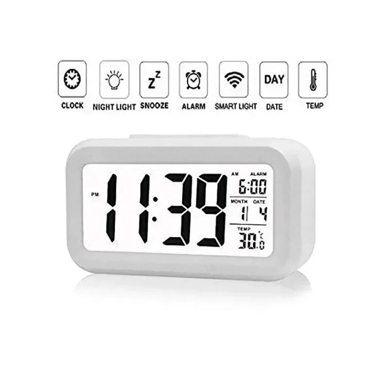 Horloge numérique de bureau Alarme de bureau multifonctionnelle rétroéclairée par LED, décorations de table, électronique électronique, calendrier, données, mur - FATAONHorloge numérique de bureau Alarme de bureau multifonctionnelle rétroéclairée par LED, décorations de table, électronique électronique, calendrier, données, murSolutions MaisonFATAON