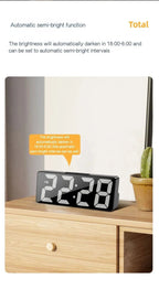 Horloge numérique LED, réveil lumineux, horloge électronique de bureau pour chambre à coucher, avec affichage de la température, luminosité réglable. - FATAONHorloge numérique LED, réveil lumineux, horloge électronique de bureau pour chambre à coucher, avec affichage de la température, luminosité réglable.Solutions MaisonFATAON