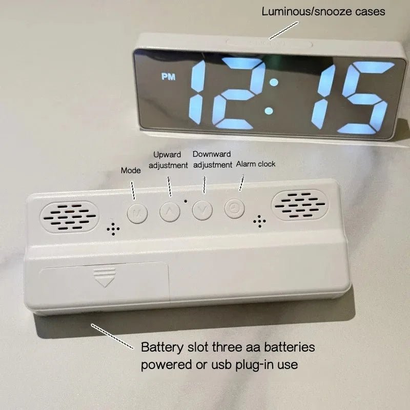 Horloge numérique LED, réveil lumineux, horloge électronique de bureau pour chambre à coucher, avec affichage de la température, luminosité réglable. - FATAONHorloge numérique LED, réveil lumineux, horloge électronique de bureau pour chambre à coucher, avec affichage de la température, luminosité réglable.Solutions MaisonFATAON