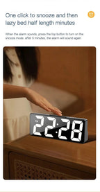 Horloge numérique LED, réveil lumineux, horloge électronique de bureau pour chambre à coucher, avec affichage de la température, luminosité réglable. - FATAONHorloge numérique LED, réveil lumineux, horloge électronique de bureau pour chambre à coucher, avec affichage de la température, luminosité réglable.Solutions MaisonFATAON