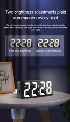 Horloge numérique LED, réveil lumineux, horloge électronique de bureau pour chambre à coucher, avec affichage de la température, luminosité réglable. - FATAONHorloge numérique LED, réveil lumineux, horloge électronique de bureau pour chambre à coucher, avec affichage de la température, luminosité réglable.Solutions MaisonFATAON