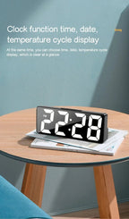 Horloge numérique LED, réveil lumineux, horloge électronique de bureau pour chambre à coucher, avec affichage de la température, luminosité réglable. - FATAONHorloge numérique LED, réveil lumineux, horloge électronique de bureau pour chambre à coucher, avec affichage de la température, luminosité réglable.Solutions MaisonFATAON