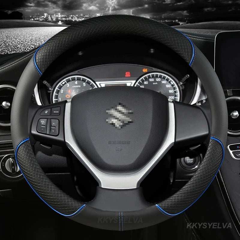 Housse de volant de voiture en cuir PU 38cm pour Suzuki Swift 2011-2016 Vitara 2015-2019 Celerio 2015 - 2019 SX4 S-CROSS 2013-2019 - FATAONHousse de volant de voiture en cuir PU 38cm pour Suzuki Swift 2011-2016 Vitara 2015-2019 Celerio 2015 - 2019 SX4 S-CROSS 2013-2019Accessoire AutoFATAON