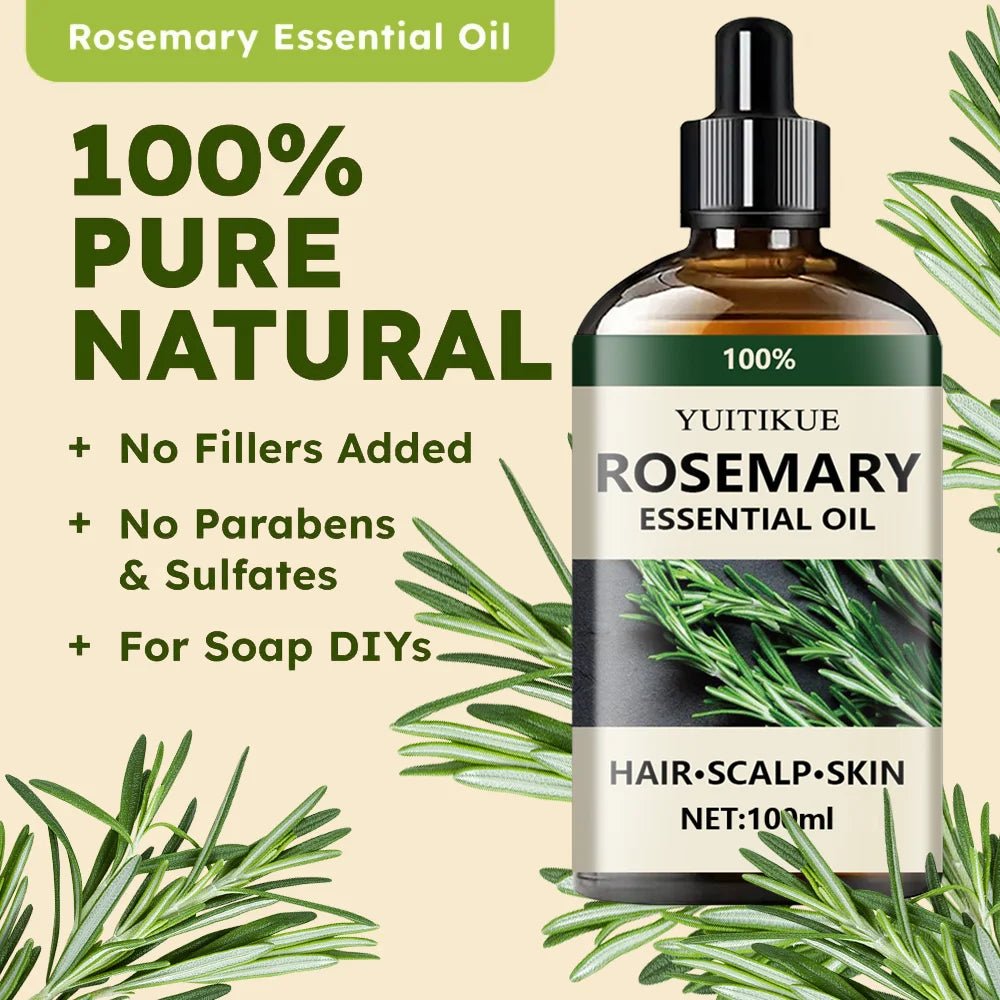 Huile essentielle de romarin 100 % pure, adaptée aux cheveux, au cuir chevelu et à la peau, à l'huile d'aromathérapie naturelle, nourrissante et revitalisante. - FATAONHuile essentielle de romarin 100 % pure, adaptée aux cheveux, au cuir chevelu et à la peau, à l'huile d'aromathérapie naturelle, nourrissante et revitalisante.Beauté HommeFATAON