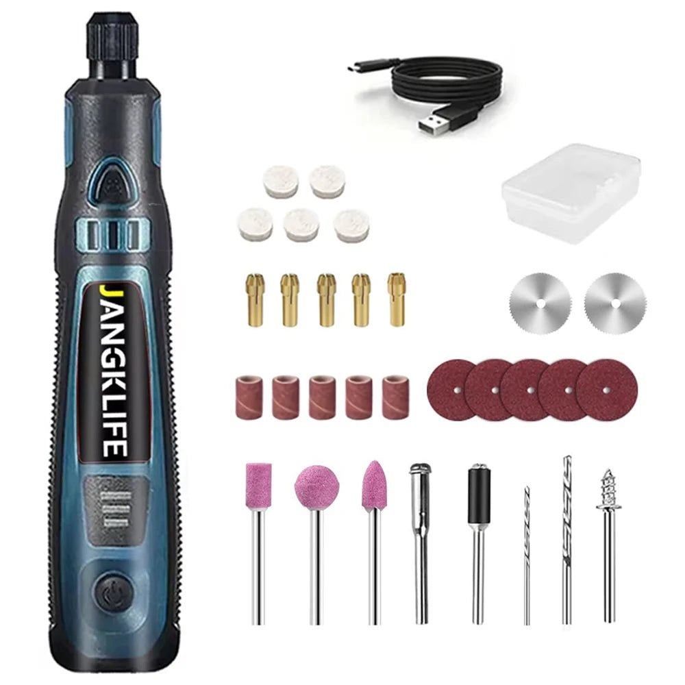JANGKLIFE USB Kit d'outils rotatifs sans fil stylo de gravure sur bois bricolage pour bijoux métal verre Mini perceuse sans fil - FATAONJANGKLIFE USB Kit d'outils rotatifs sans fil stylo de gravure sur bois bricolage pour bijoux métal verre Mini perceuse sans filOutils & PerformanceFATAON