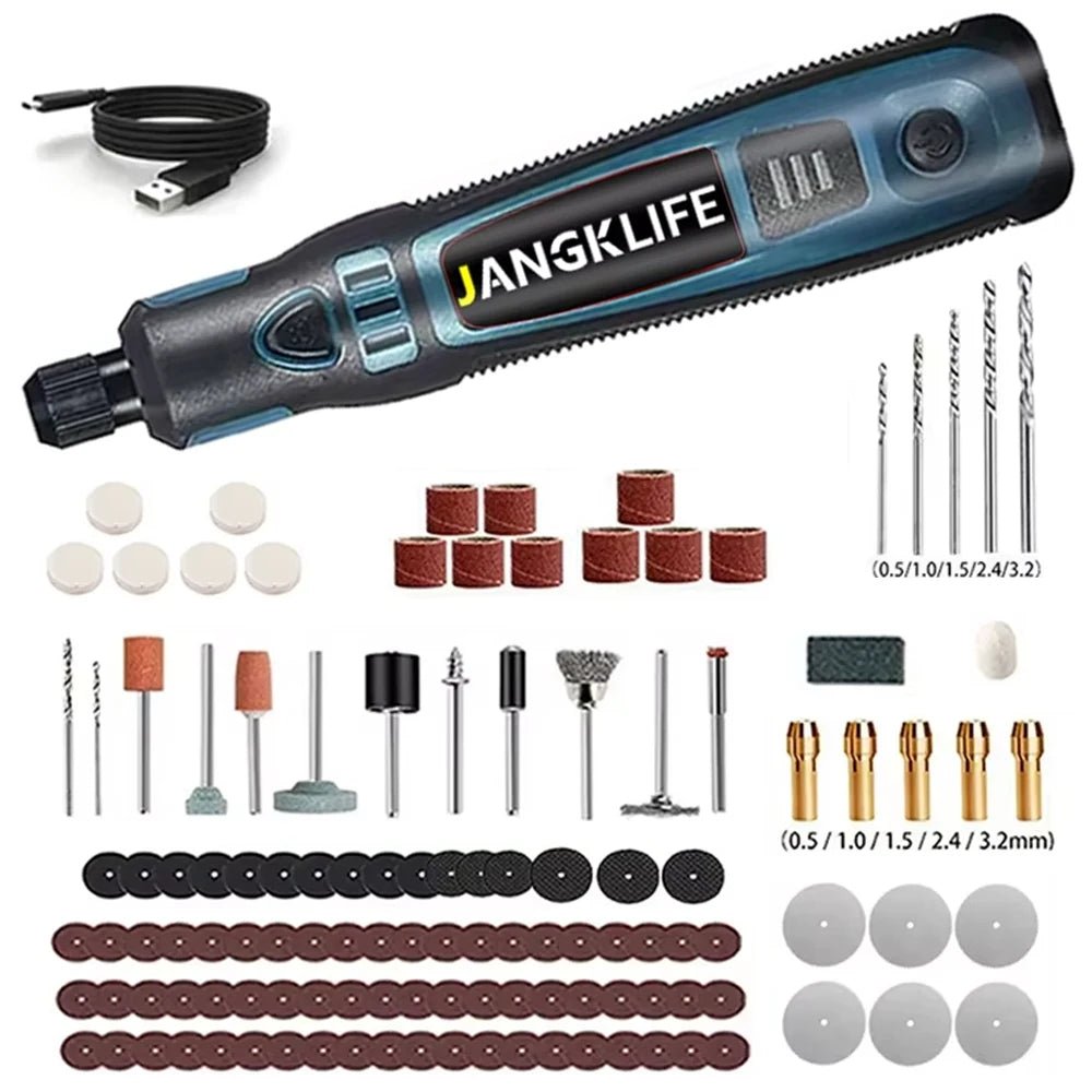 JANGKLIFE USB Kit d'outils rotatifs sans fil stylo de gravure sur bois bricolage pour bijoux métal verre Mini perceuse sans fil - FATAONJANGKLIFE USB Kit d'outils rotatifs sans fil stylo de gravure sur bois bricolage pour bijoux métal verre Mini perceuse sans filOutils & PerformanceFATAON
