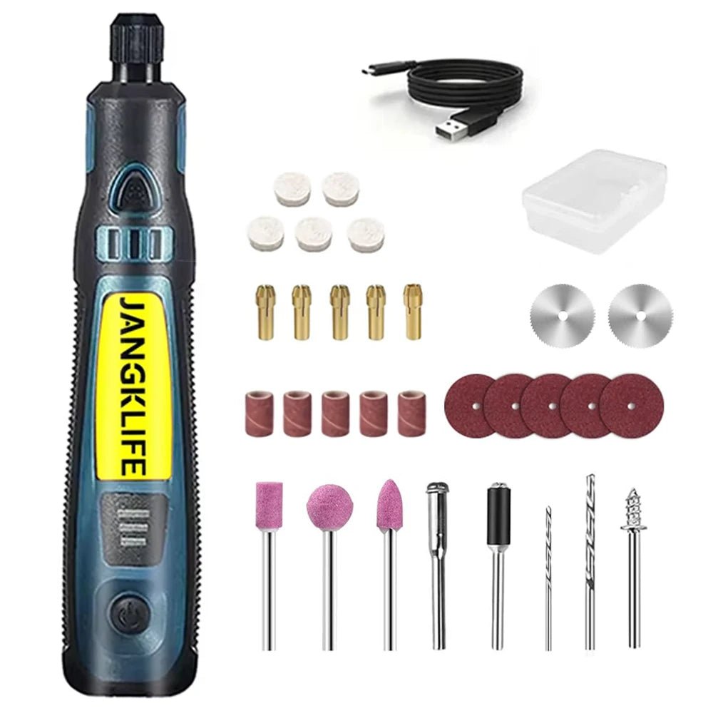 JANGKLIFE USB Kit d'outils rotatifs sans fil stylo de gravure sur bois bricolage pour bijoux métal verre Mini perceuse sans fil - FATAONJANGKLIFE USB Kit d'outils rotatifs sans fil stylo de gravure sur bois bricolage pour bijoux métal verre Mini perceuse sans filOutils & PerformanceFATAON