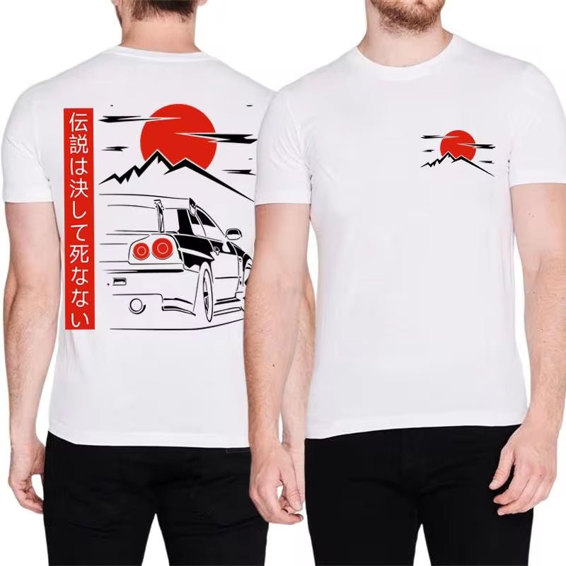 Japanese Style Car JDM Culture GTR Racing T Shirts Back Print Street Wear Original Design Oversized 100% Cotton Tops Tee Homme - Fix & GoJapanese Style Car JDM Culture GTR Racing T Shirts Back Print Street Wear Original Design Oversized 100% Cotton Tops Tee HommeFix & Go