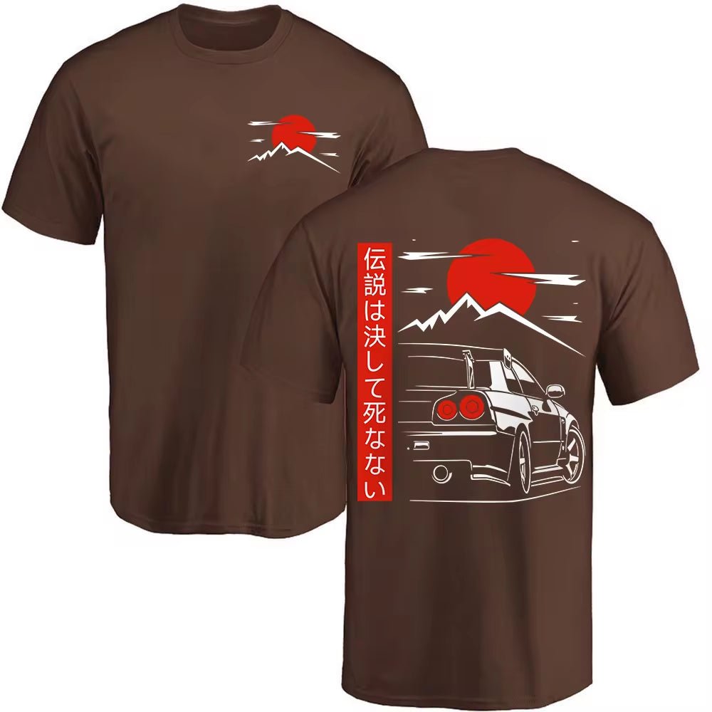 Japanese Style Car JDM Culture GTR Racing T Shirts Back Print Street Wear Original Design Oversized 100% Cotton Tops Tee Homme - Fix & GoJapanese Style Car JDM Culture GTR Racing T Shirts Back Print Street Wear Original Design Oversized 100% Cotton Tops Tee HommeFix & Go