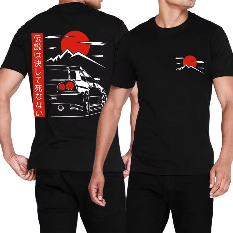 Japanese Style Car JDM Culture GTR Racing T Shirts Back Print Street Wear Original Design Oversized 100% Cotton Tops Tee Homme - Fix & GoJapanese Style Car JDM Culture GTR Racing T Shirts Back Print Street Wear Original Design Oversized 100% Cotton Tops Tee HommeFix & Go